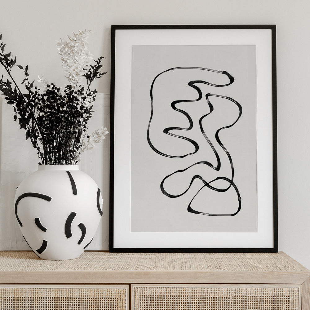 Curved Monochrome Paths - Art Print by THE MIUUS STUDIO