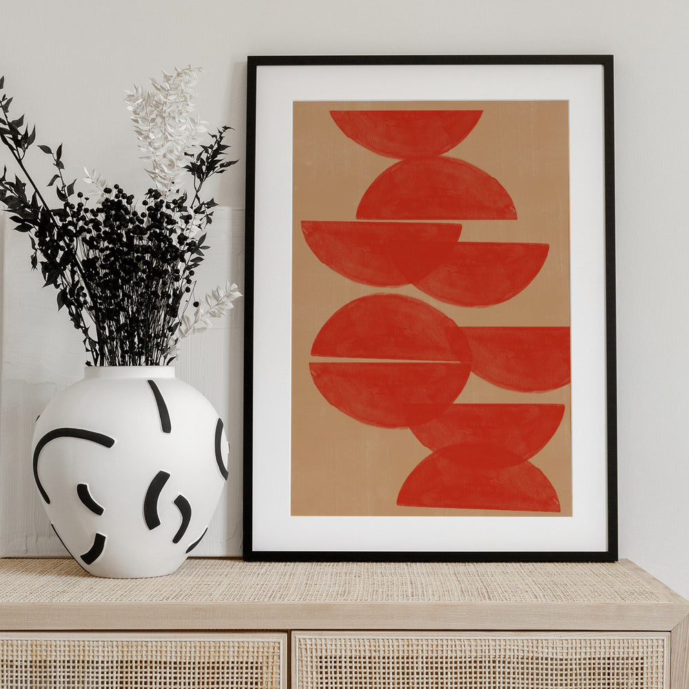 Crimson Symmetry - Art Print by THE MIUUS STUDIO