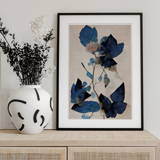 Blue Dry Flowers - Art Print by Treechild