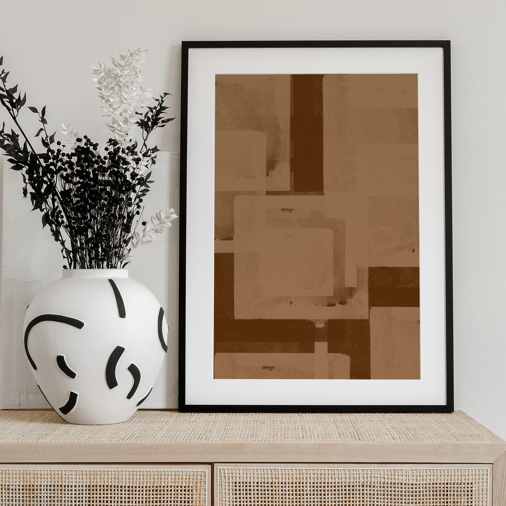 Sepia Geometric Flow - Art Print by THE MIUUS STUDIO
