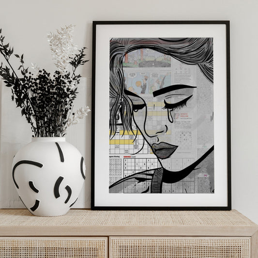 Paper Girl - Art Print by Tomas Härstedt