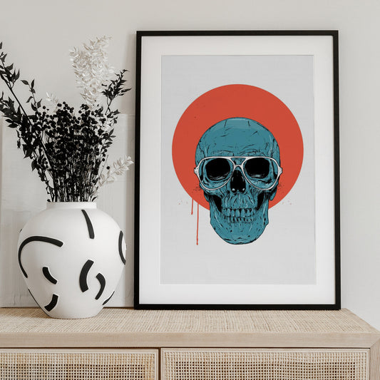 Blue Skull II - Art Print by Balazs Solti