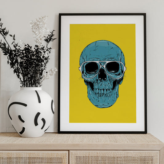 Blue Skull - Art Print by Balazs Solti