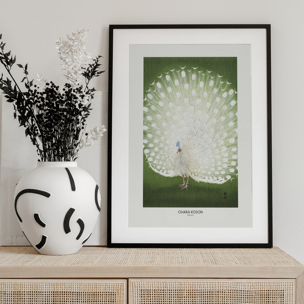 Peacock - Cropped - Art Print by Ohara Koson