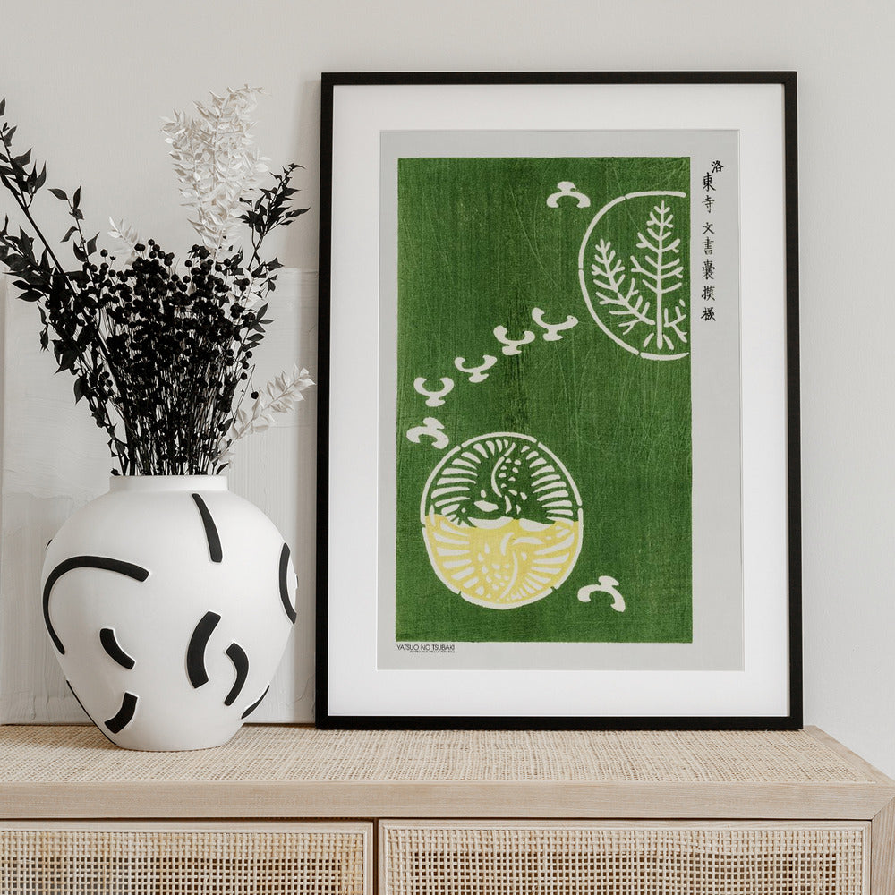 Woodblock Print Green - Art Print by Yatsuo No Tsubaki