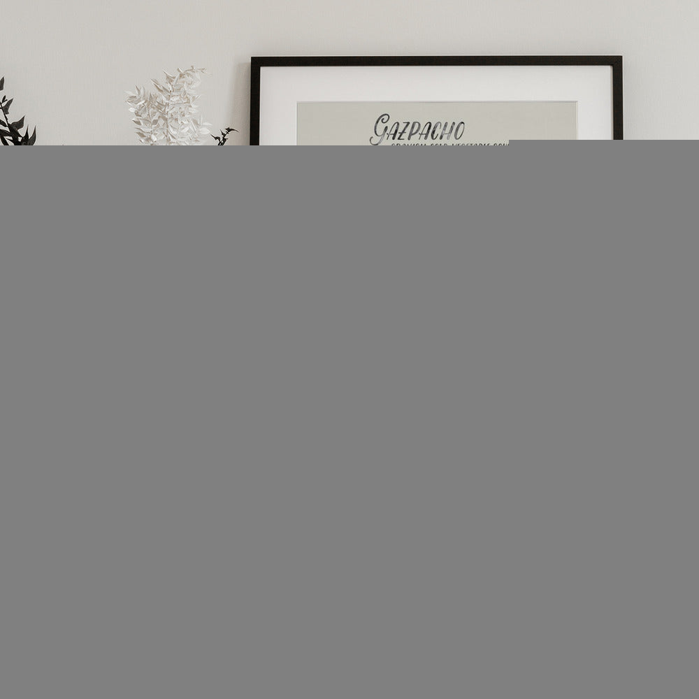 Gazpacho illustrated recipe in English - Art Print by Rosana Laiz Blursbyai