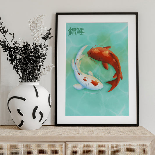 Koi Love - Art Print by Fadil Roze