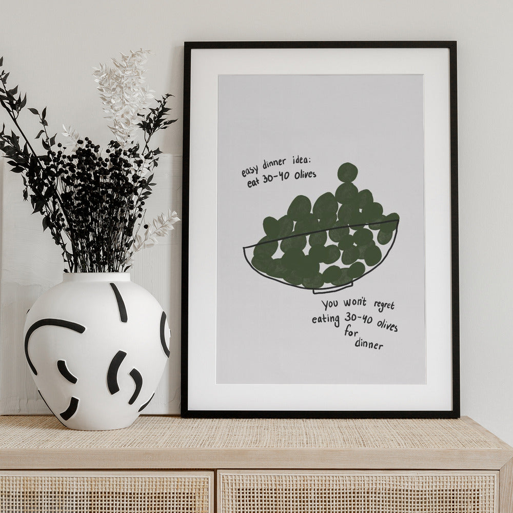 Olive Dinner Delight - Art Print by Athene Fritsch
