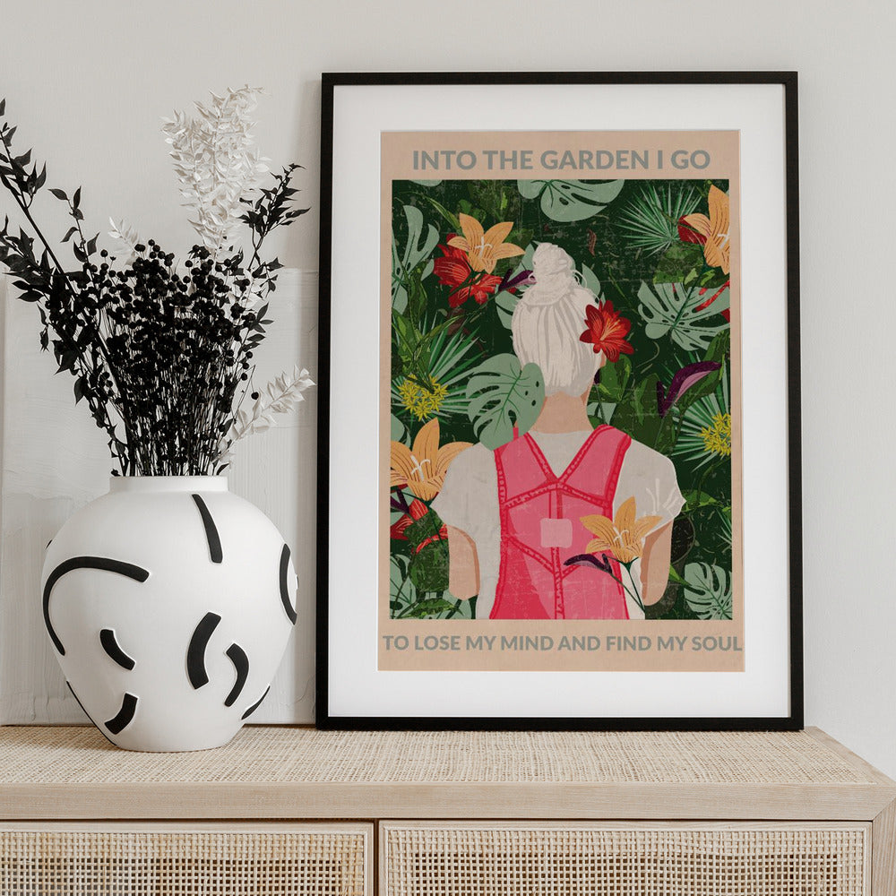 Into the Garden (grey) - Art Print by WallChart Art Studio