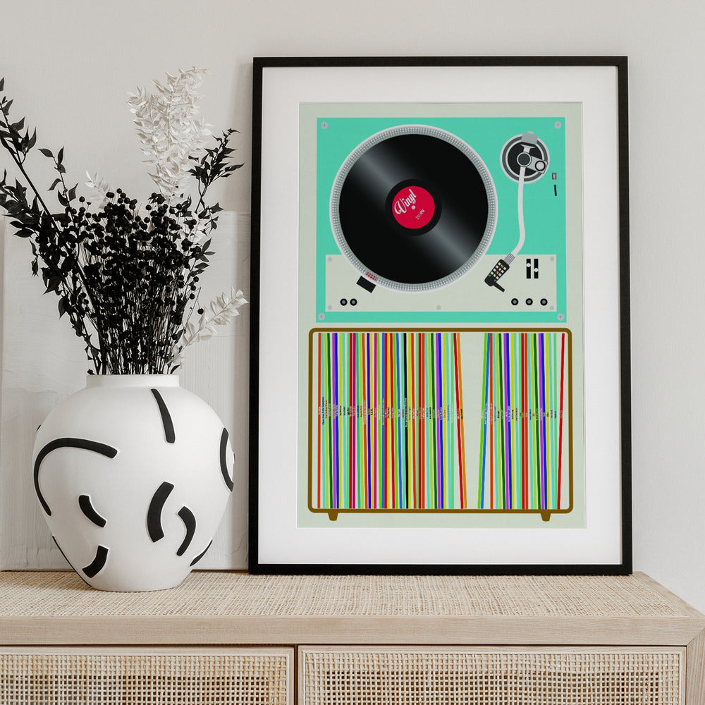 Vinyl Stack - Art Print by WallChart Art Studio