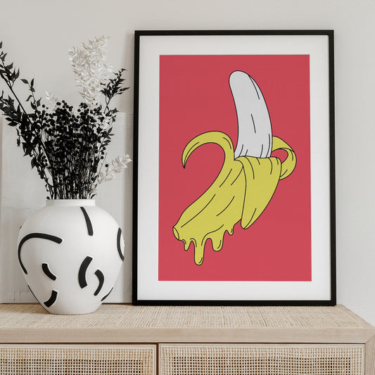 Melting Pink Banana - Art Print by jay stanley
