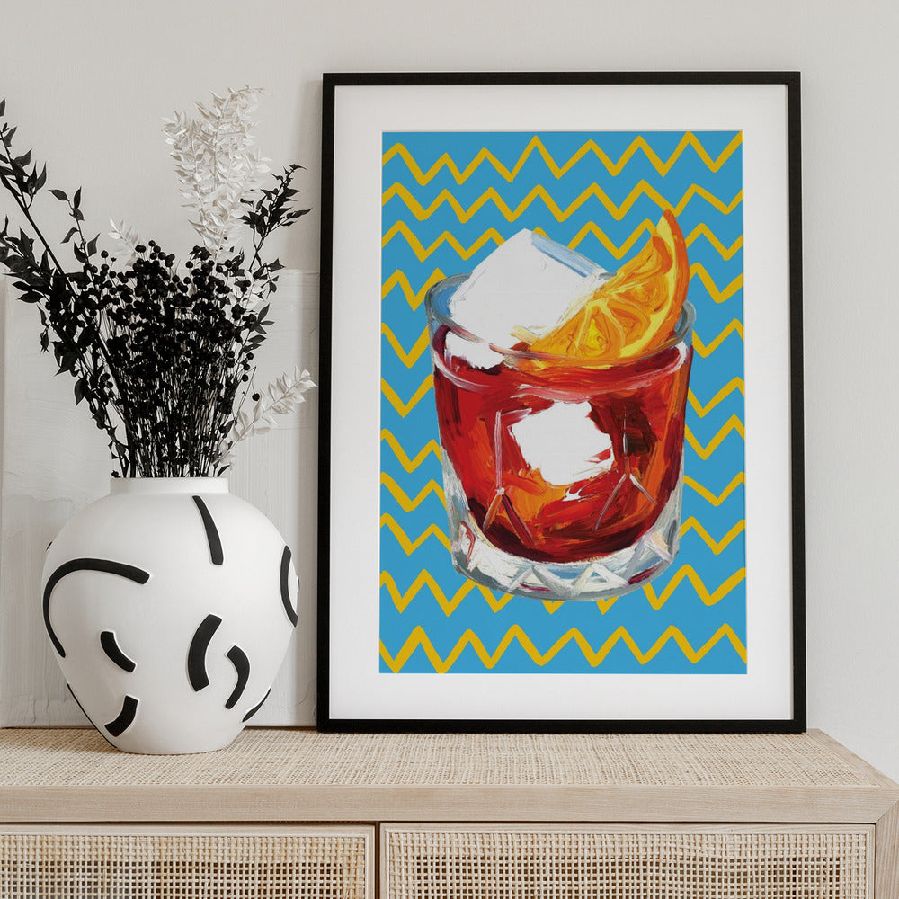 Negroni Blue - Art Print by Alice Straker