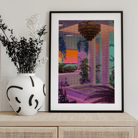 Vaporwave Pool - Art Print by CosmoZach