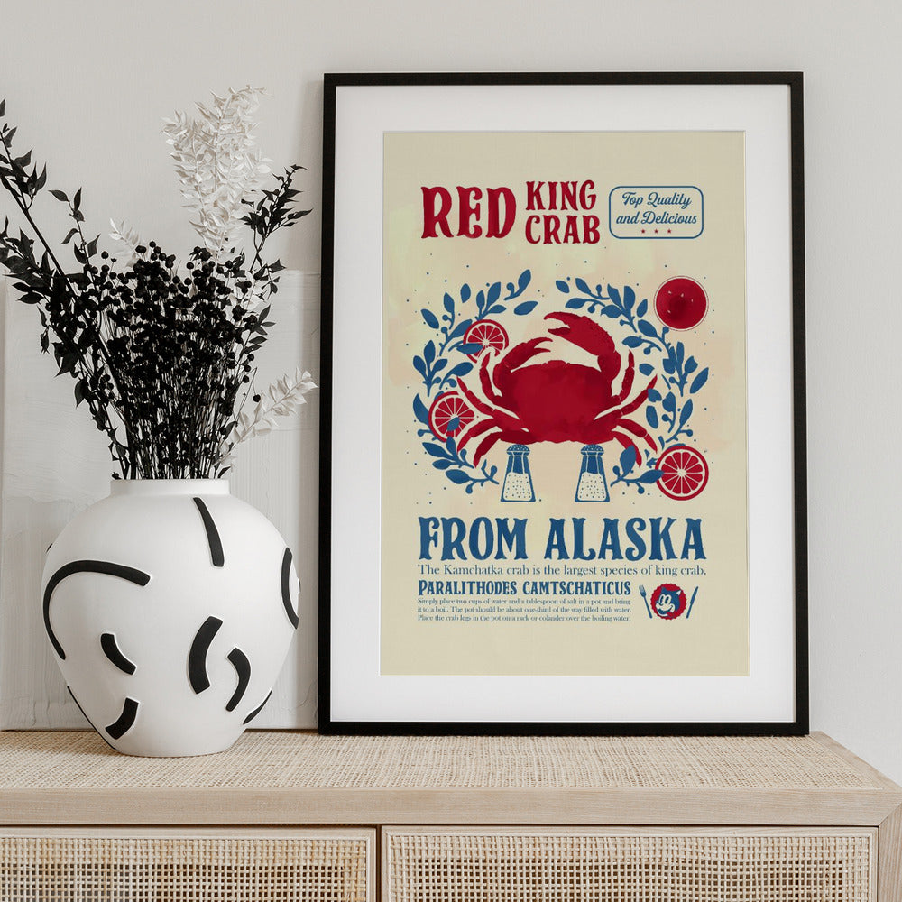 Crab kitchen print - Art Print by Dion Gem