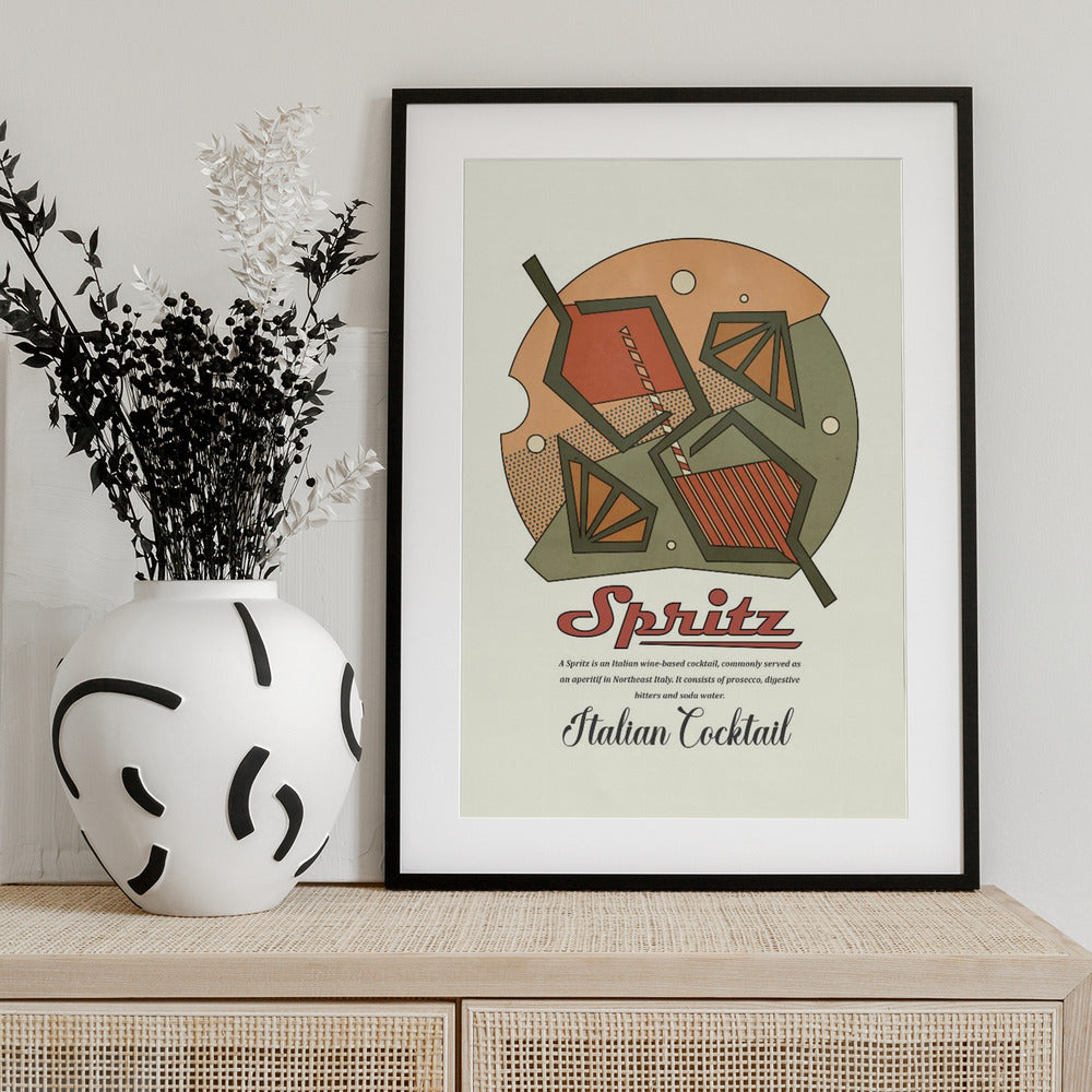 Geometrical spritz print - Art Print by Dion Gem