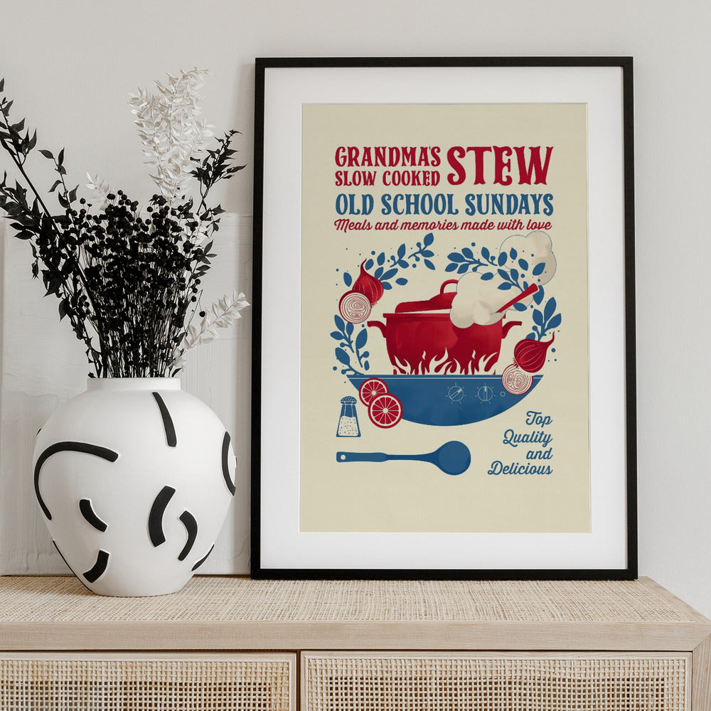 Grandmas Stew kitchen print - Art Print by Dion Gem