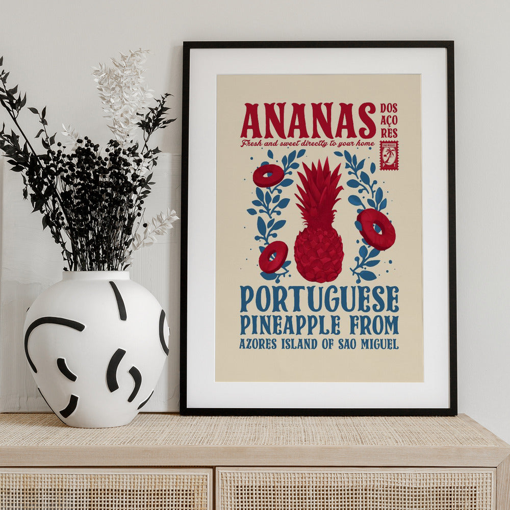 Pineapple kitchen print - Art Print by Dion Gem