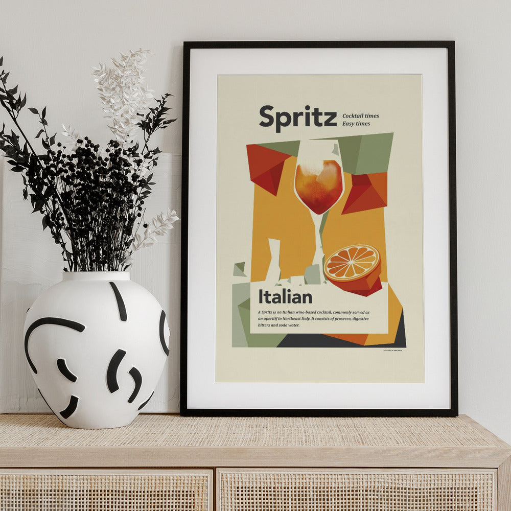Aperol spritz print - Art Print by Dion Gem