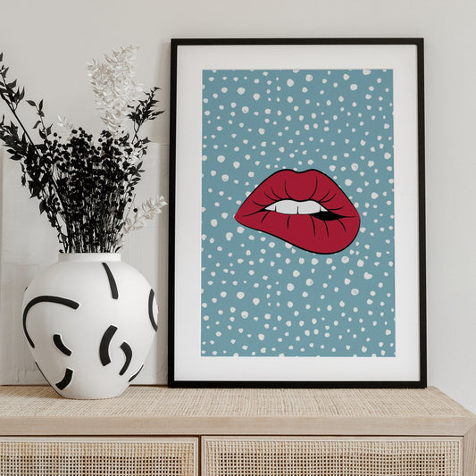Lip Bite Whimsy - Art Print by Martina