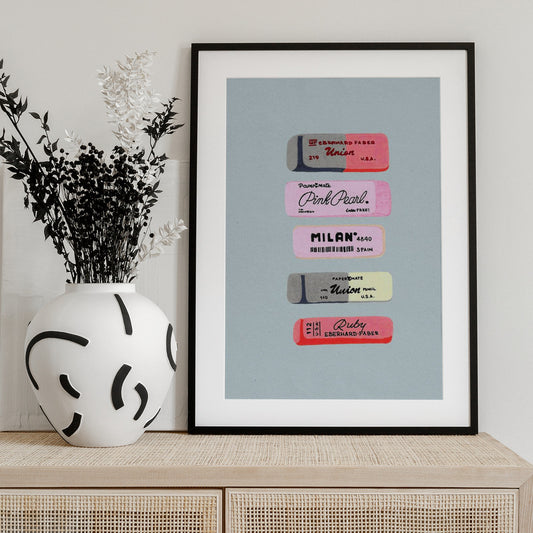Erasers Art Print - Art Print by Studio Mandariini