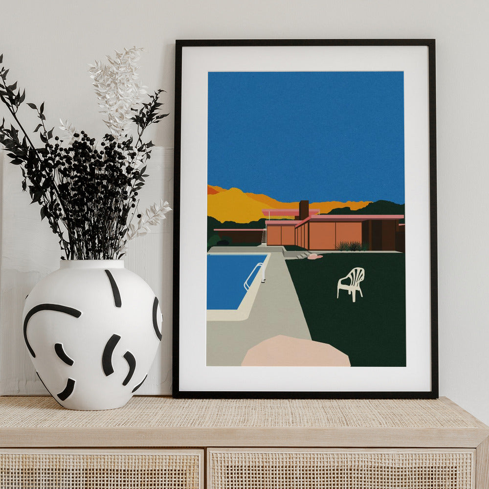 Kaufmann Desert House Poolside - Art Print by Rosi Feist