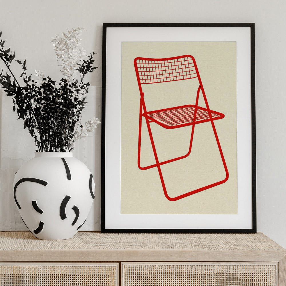 Ted Net Chair Red - Art Print by Rosi Feist