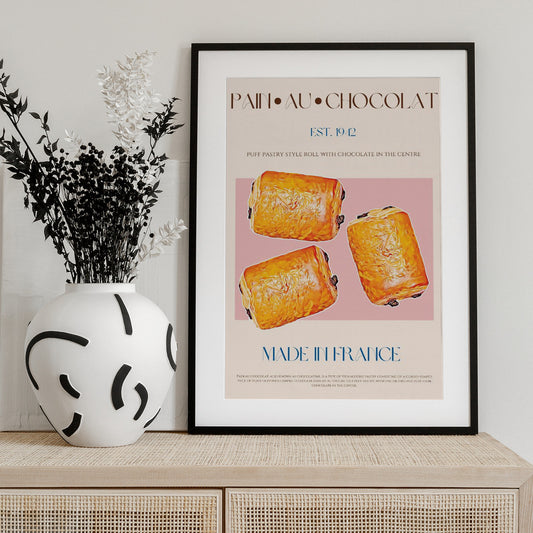 Pain Au Chocolat Delight - Art Print by Nazma Khokhar