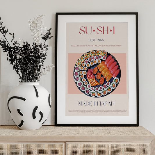 Colorful Sushi Delight - Art Print by Nazma Khokhar