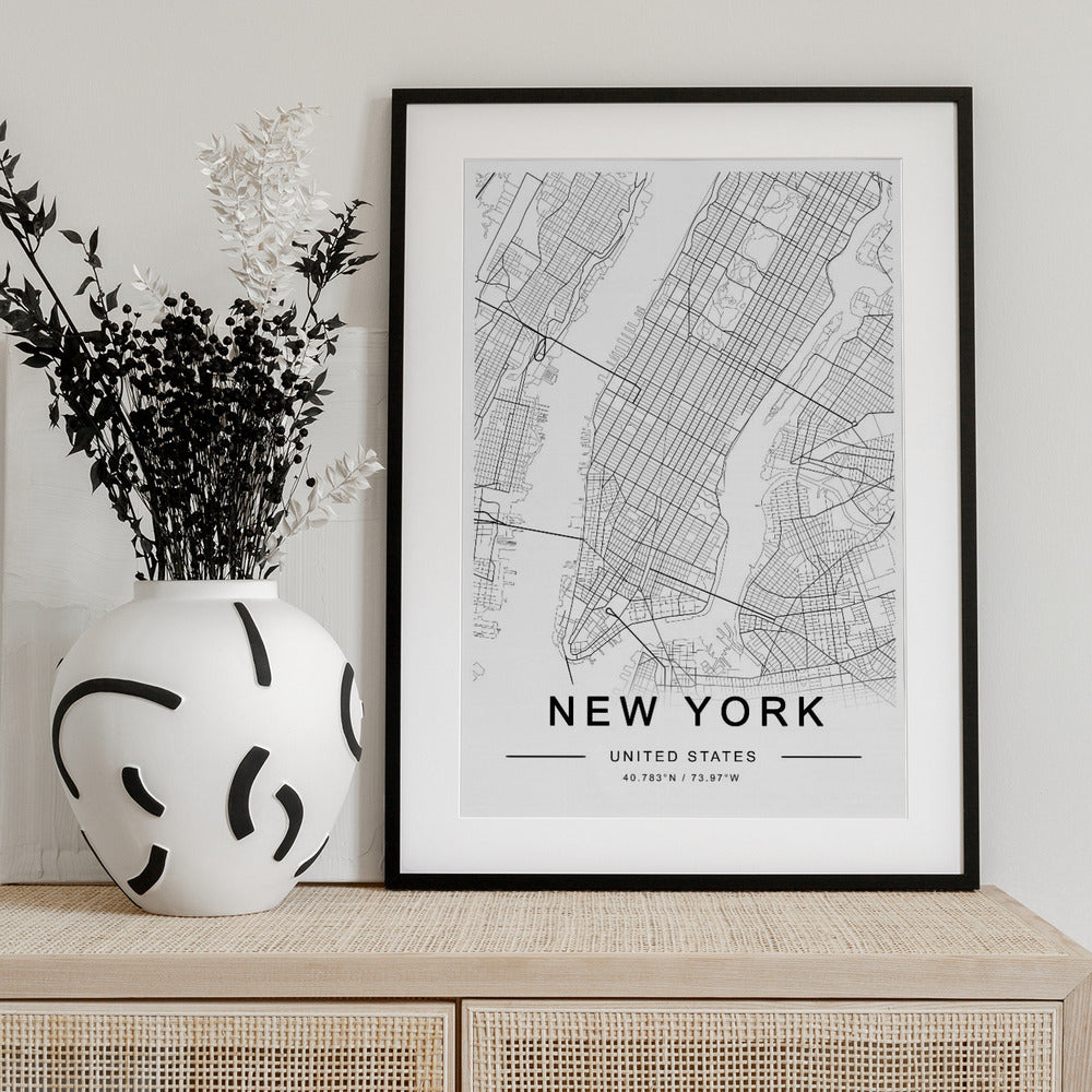 New York  Map - Art Print by THE MIUUS STUDIO