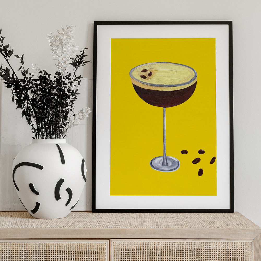 Espresso Martini Buttercup Yellow - Art Print by Alice Straker