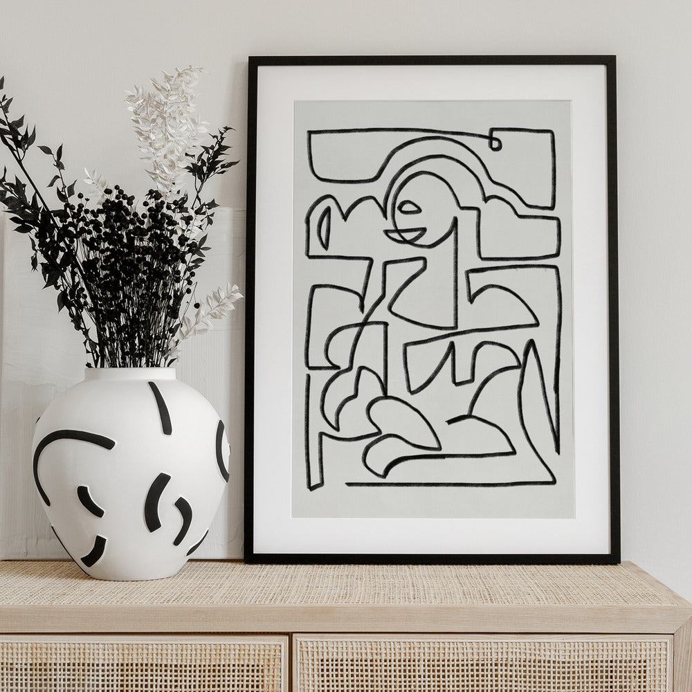 Abstract Chalk Line Art - Art Print by Little Dean