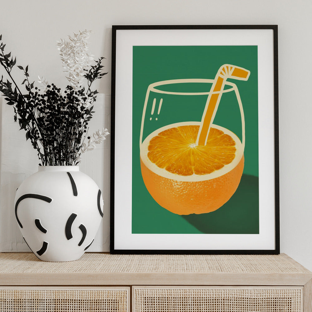 Vibrant Orange Cleverly Illustrated - Art Print by Little Dean