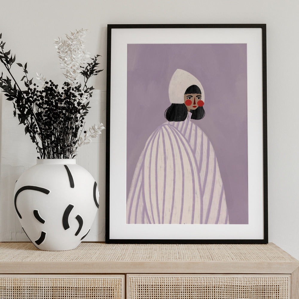 The Woman With the White Hat - Art Print by Bea Müller