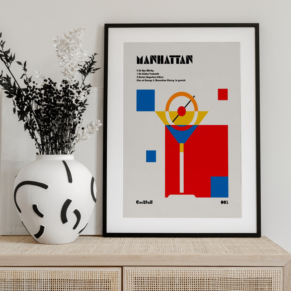 Manhattan Bauhaus Cocktail - Art Print by Retrodrome