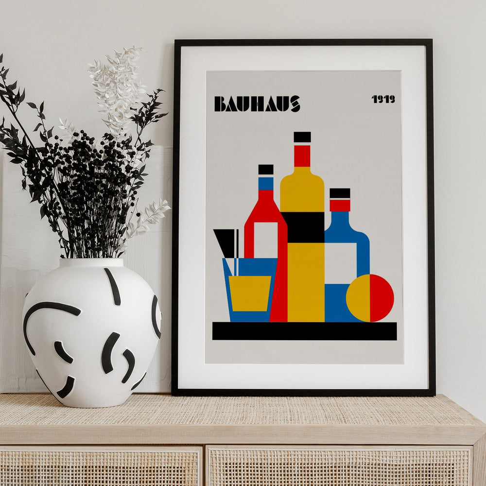 Bauhaus Wine Print - Art Print by Retrodrome