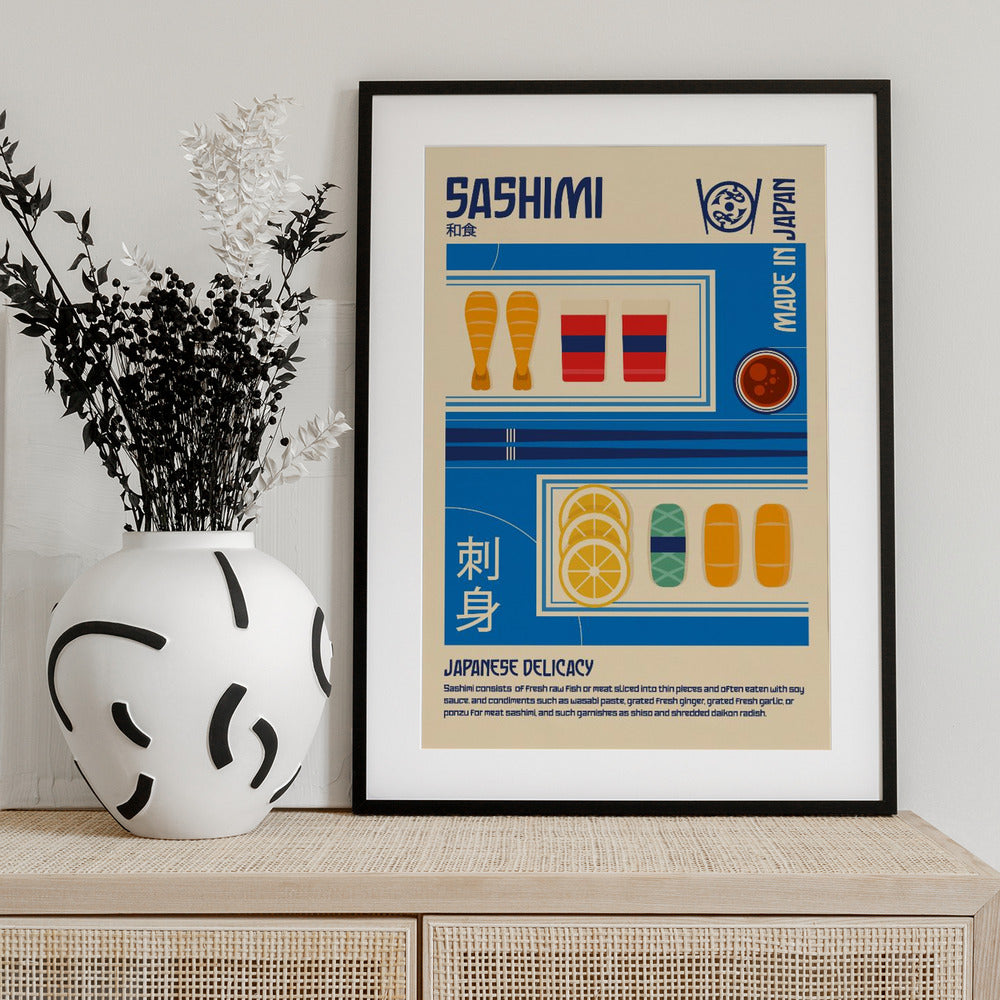 Sashimi Japanese Food Print - Art Print by Retrodrome