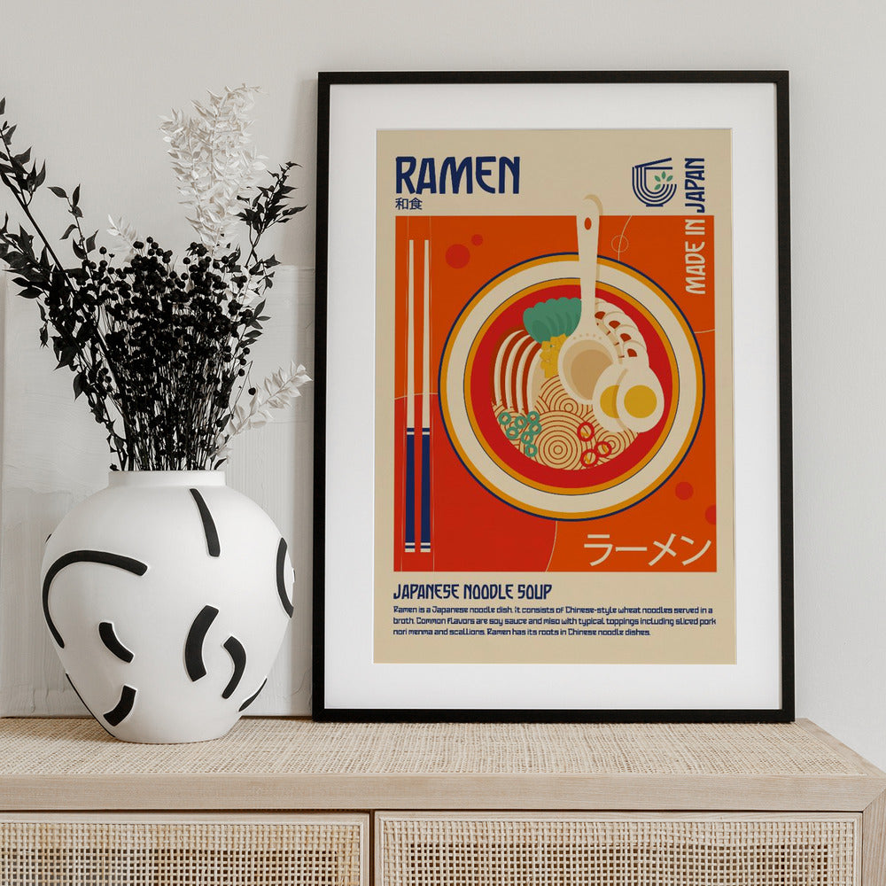 Ramen Japanese Food Print - Art Print by Retrodrome