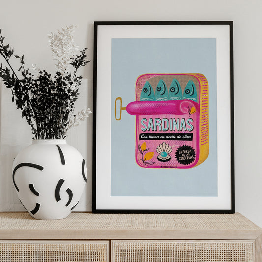Sardines Tin Can - Art Print by Baroo Bloom