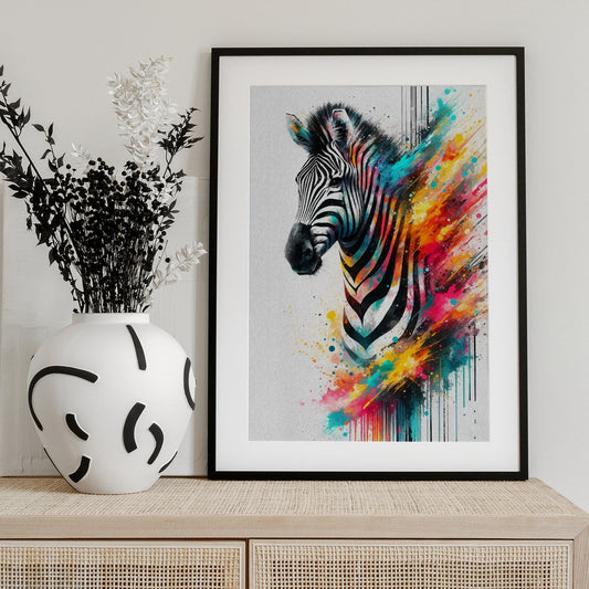 Colorful Zebra - Art Print by Andreas Magnusson