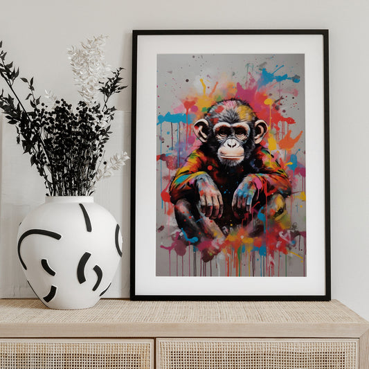 Monkey Pop Art - Art Print by Andreas Magnusson