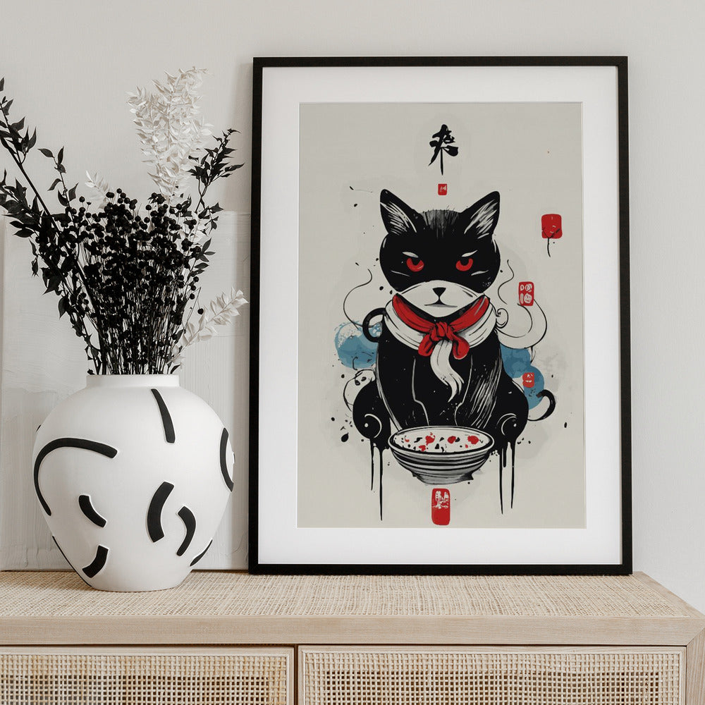 Cat and the bowl - Art Print by Andreas Magnusson