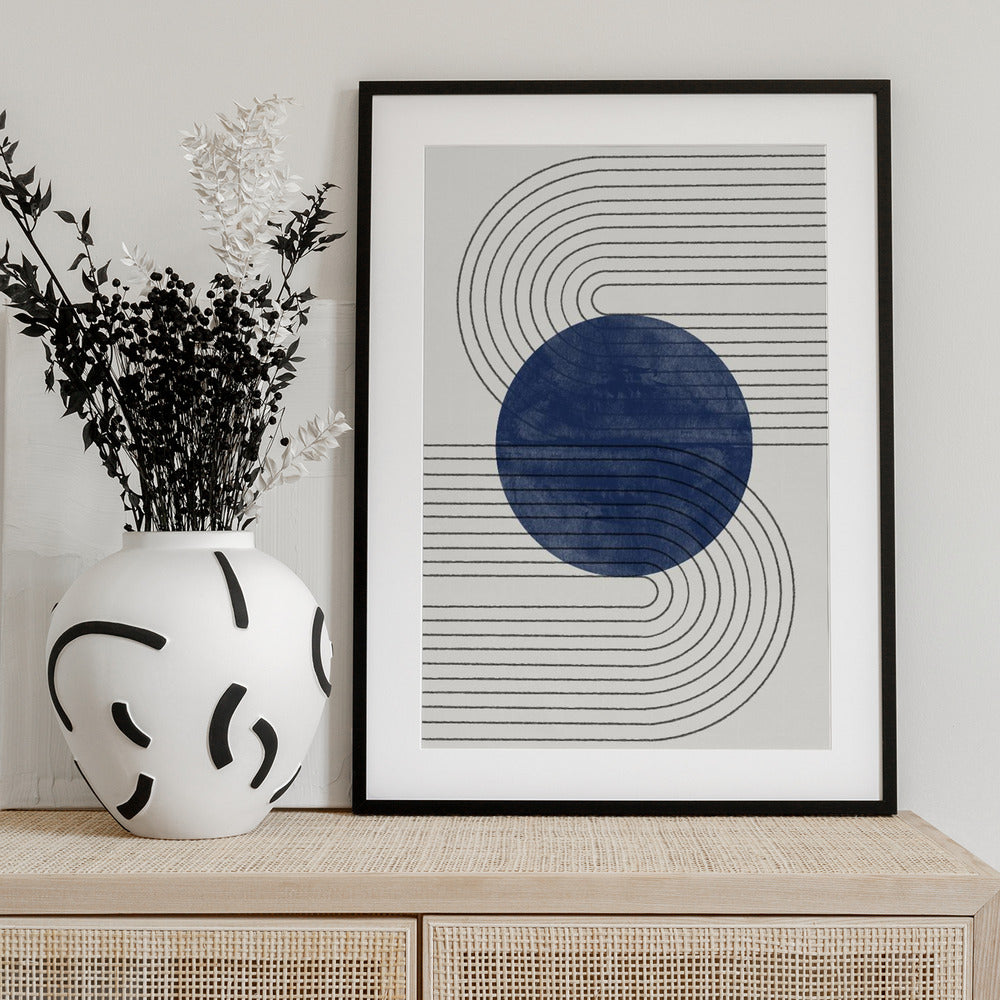 Blue Eclipse Lines - Art Print by THE MIUUS STUDIO