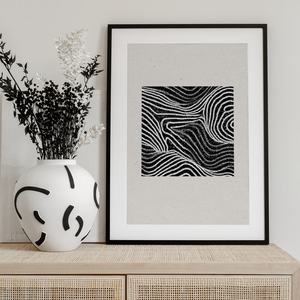 Black and White Waves - Art Print by THE MIUUS STUDIO