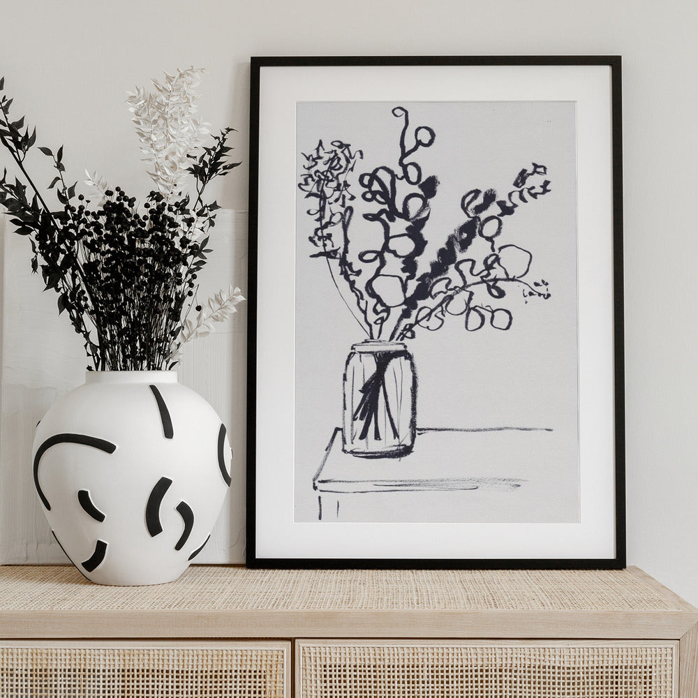 Black and White Still Life - Art Print by Christine Lindstrom