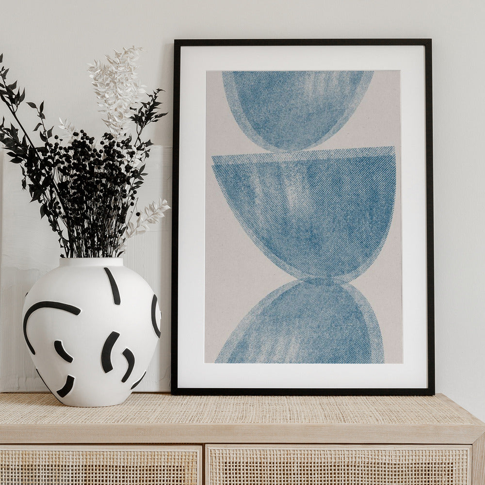 Blue Sphere Balance - Art Print by THE MIUUS STUDIO