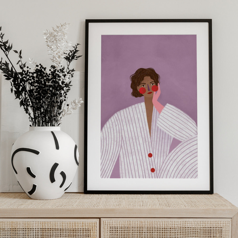 The Woman With the Pink Glove - Art Print by Bea Müller