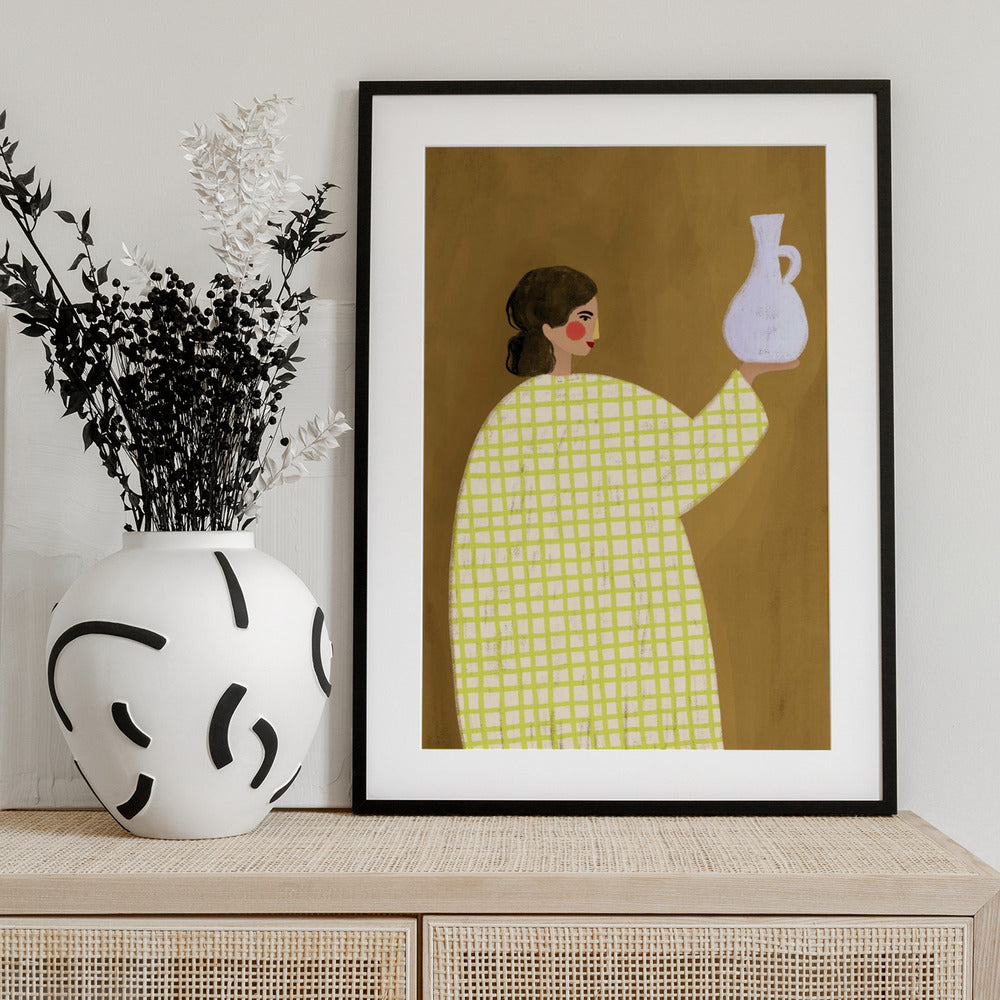 The Woman With Vase - Art Print by Bea Müller