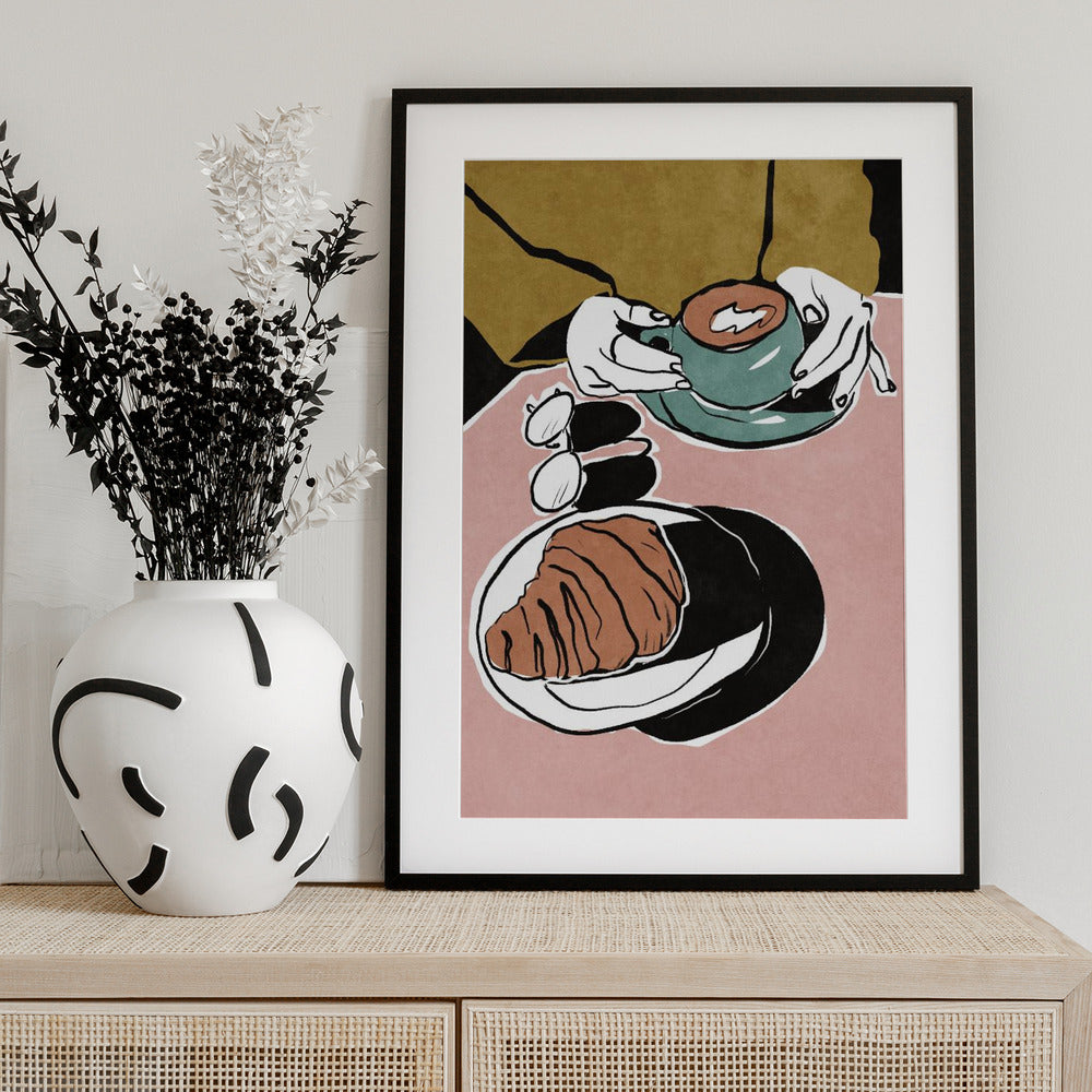 Croissant et café au lait - Art Print by Raissa Oltmanns
