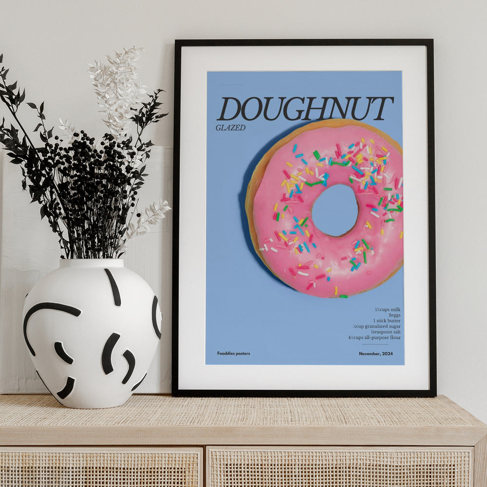 Pink Glaze Doughnut - Art Print by Julia Ramiro