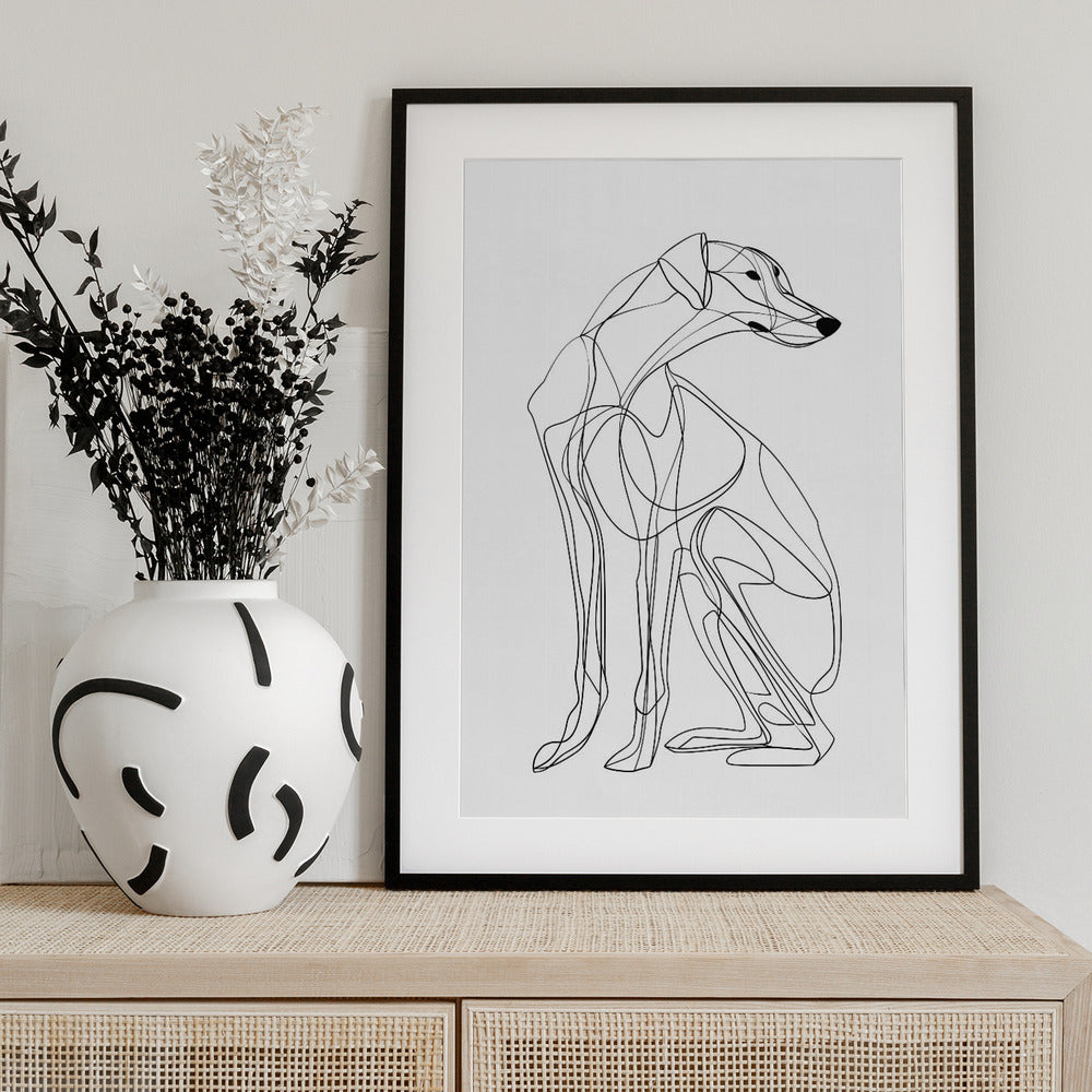 Line Dog - Art Print by Justyna Jaszke